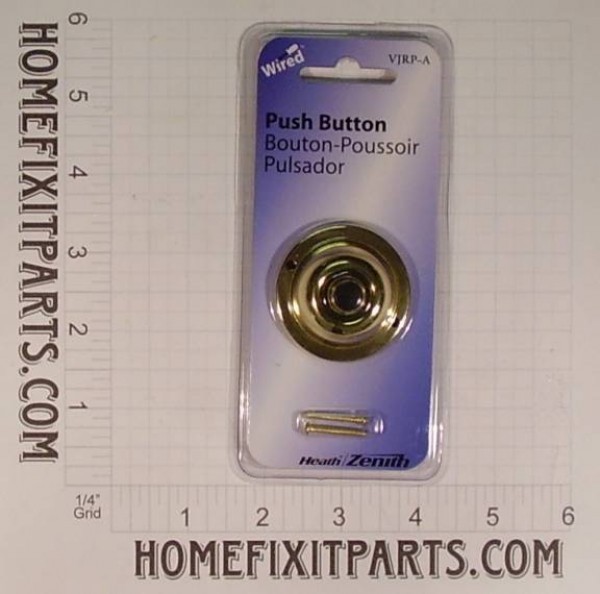 Wired Surface Mount Push Button with 1-3/4 Inch Round Brass EscutcheonNon-Lighte