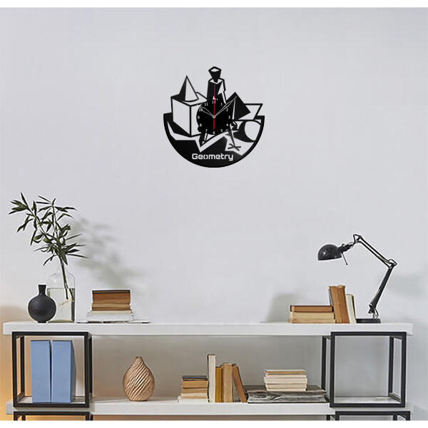 Vinyl Clock Geometry Wall Clock Unique Art Vinyl Record Wall Clock 1123