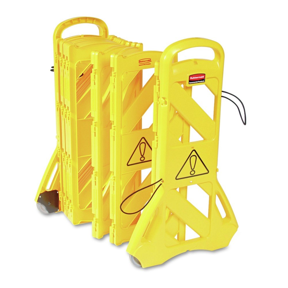 RCP 9S1100YEL 13' x 40" Plastic Portable Mobile Safety Barrier - Yellow New