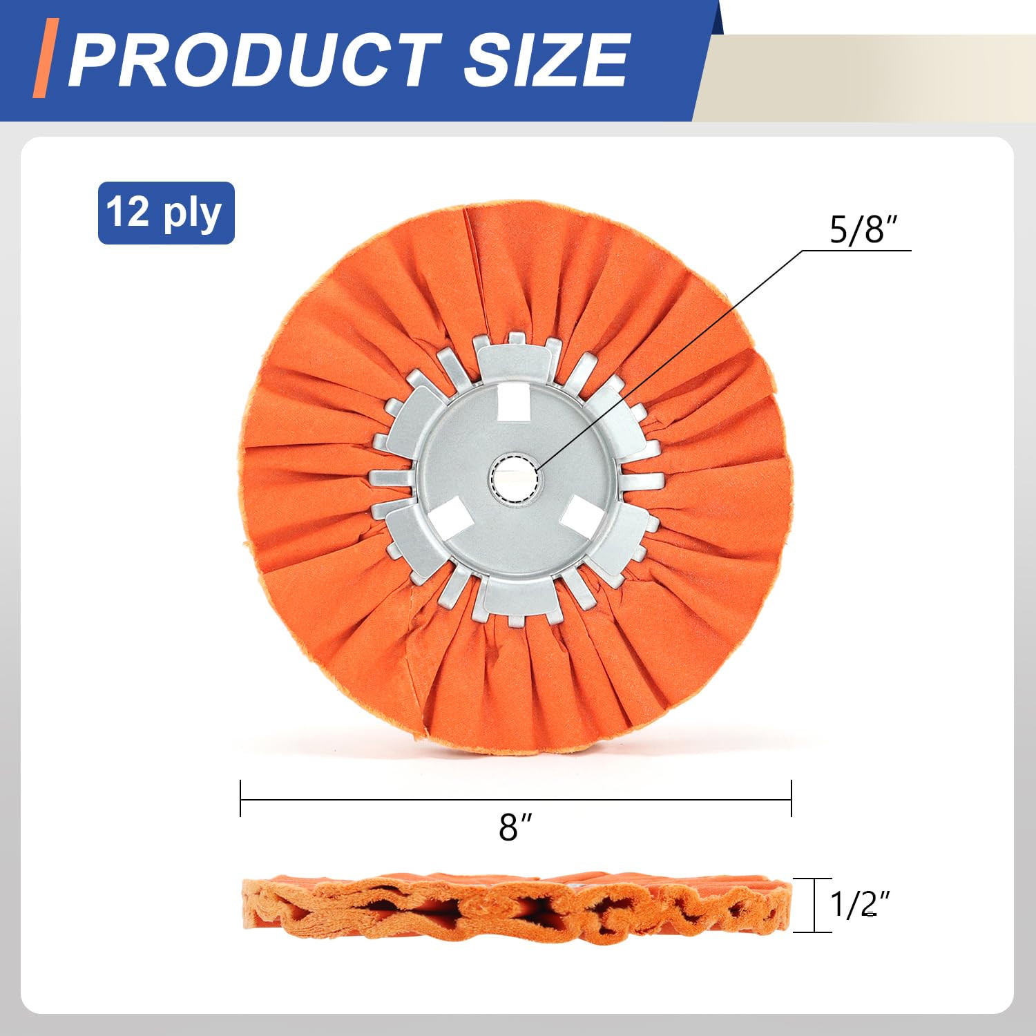 Airway Buffing Wheel Kit 4 Piece Kit (1 Pcs White & 1 Pcs Orange & 1 Pcs Blue &