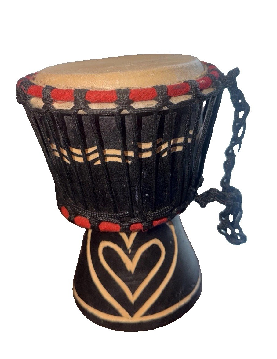 Djembe Drum Handcarved Made In Ghana 7” Tall African *read