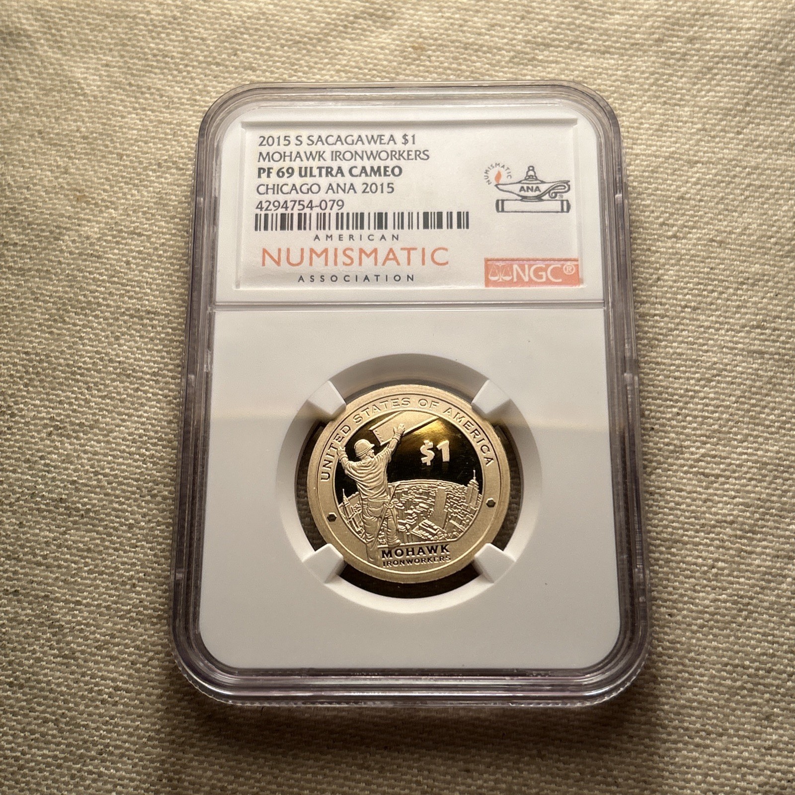 2015 S Sacagawea $1 Mohawk Ironworkers NGC PF69 Early Releases Red Label F012