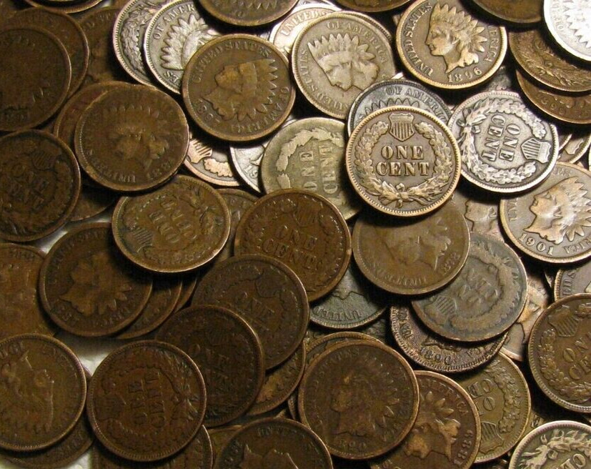 NICE 1878 WITH INDIAN HEAD TAILS PENNY ROLL ROCK RIVER BANK WYOMING R-326