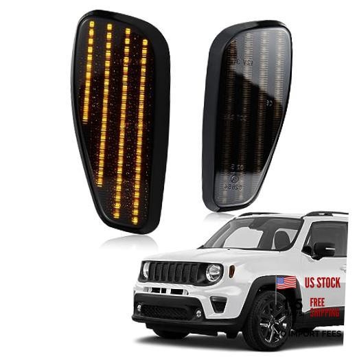 Smoked Lens Amber Front Fender LED Side Marker Lights - Front Side Light