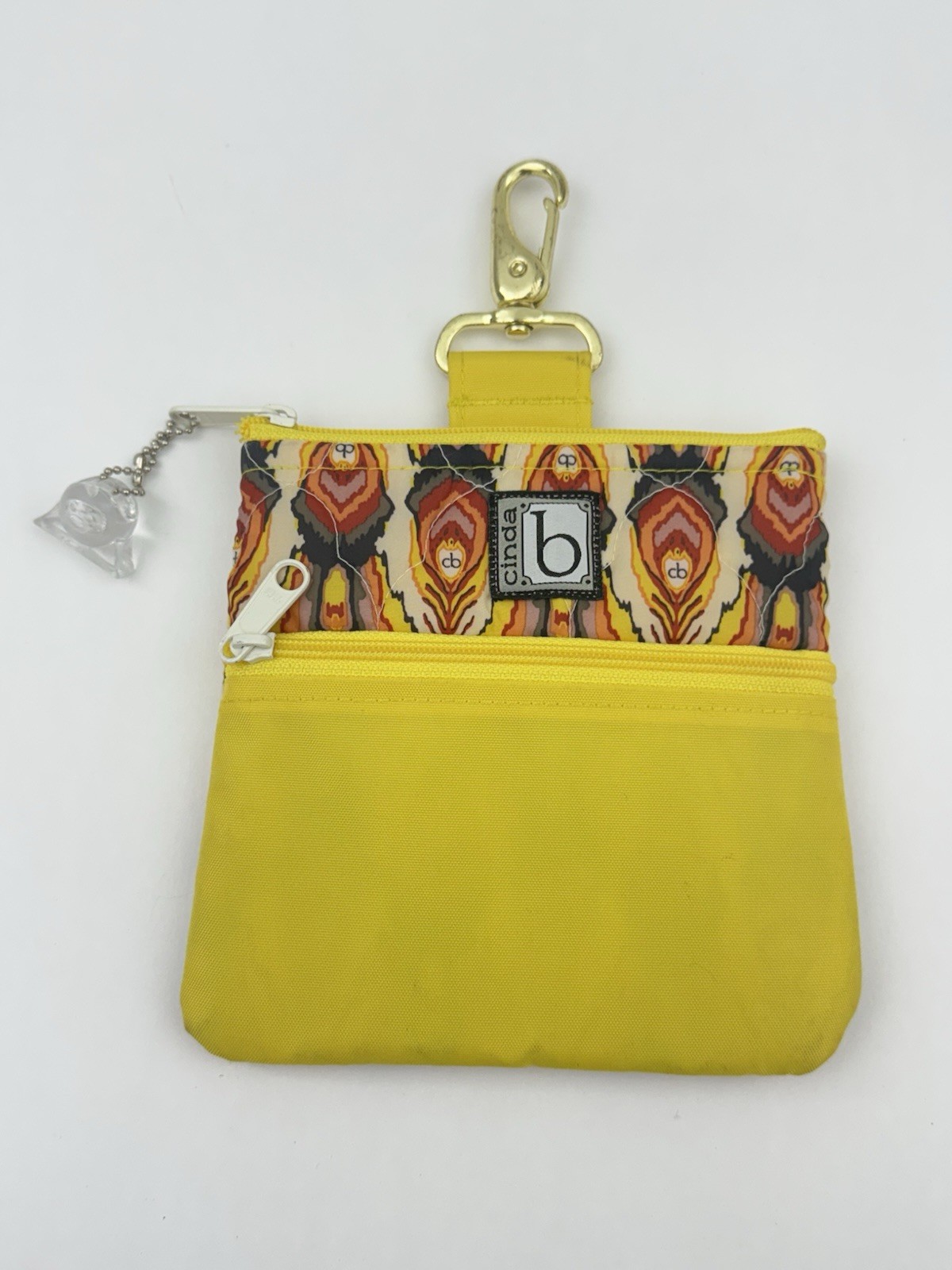 CINDA B Seraphina Sun Designer Golf Accessory Bag Yellow Clip Womens