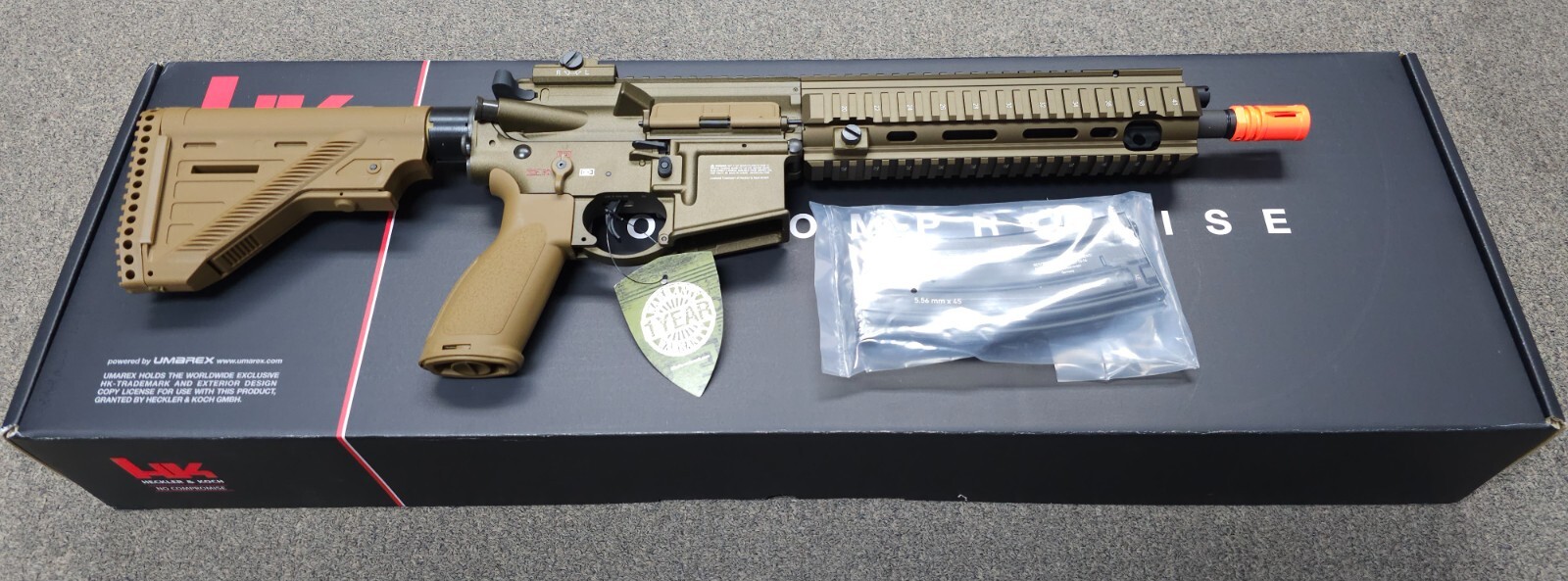 HK #2262069 Heckler & Koch 416 A5 AEG Automatic 6mm BB Rifle Airsoft Gun, Tan