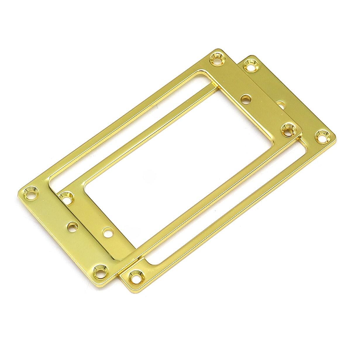 2x Flat Metal Guitar Humbucker Pickup Mounting Ring Pickups Cover Frame Gold