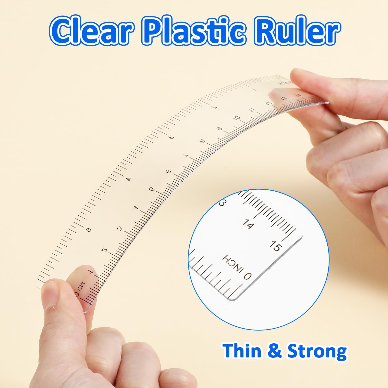 DIVINA VITAE 10 Pack Clear Ruler 6 Inch Small Plastic Transparent