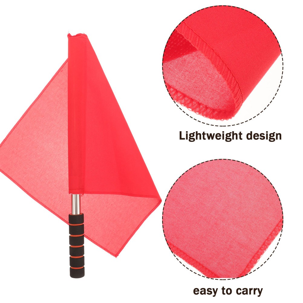 2Pcs Durable Soccer Referee Flags Lightweight Outdoor Polyester Hand Flags