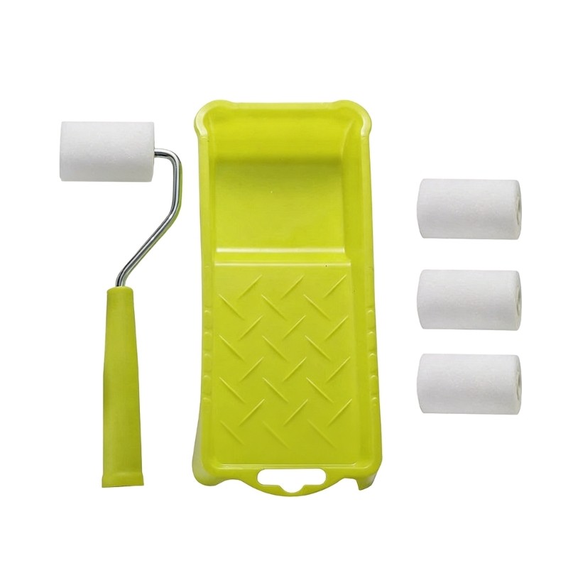 2Inch Foam Paint Roller Set With Plastic Handle Smooth Finishing Paint Roller