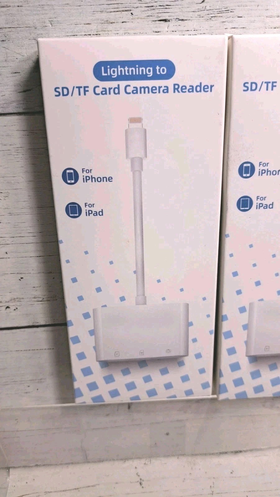 SD Card Reader for iPhone Memory Card Veiwer Support SD Card and TF Card 2 Pack
