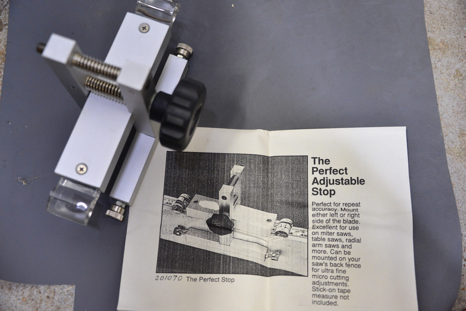 Perfect Stop  table saw or mitre saw accessory
