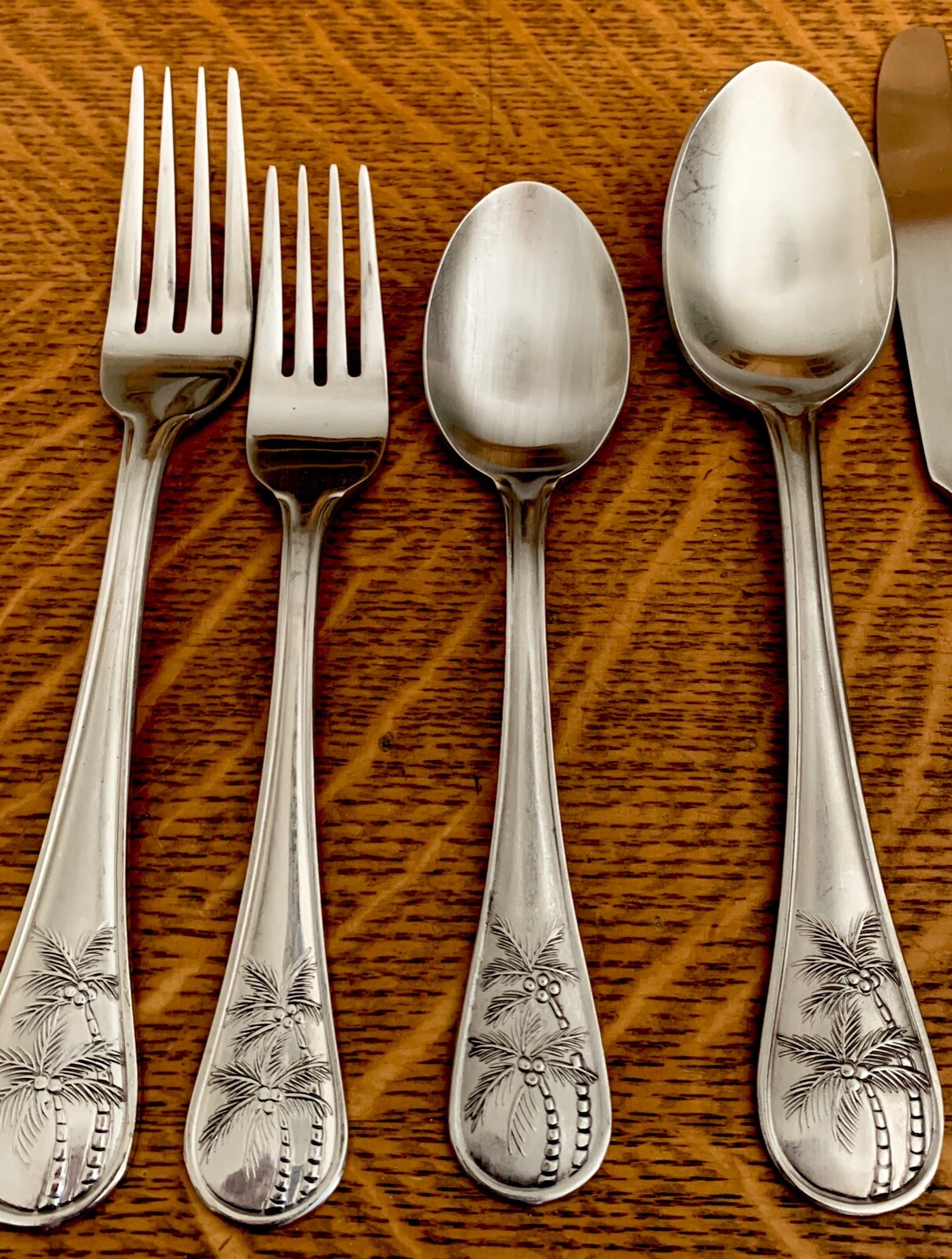 Cambridge COCONUT *PALM TREE* FLATWARE SILVERWARE - TROPICAL HAWAIIAN