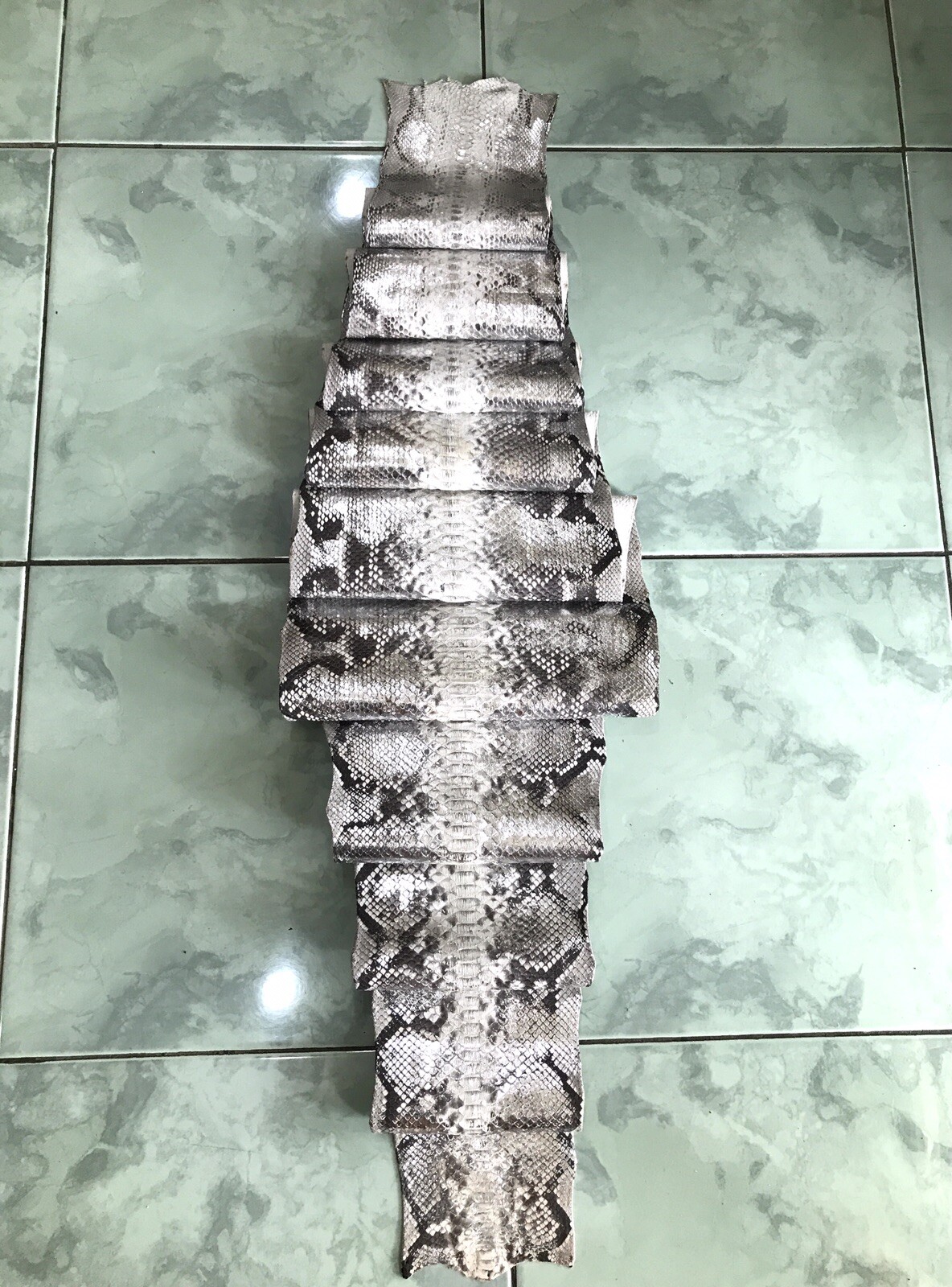 Genuine Python Leather, Exotic Snake Skin,Silver SnakeSkin,Silver Python Leather