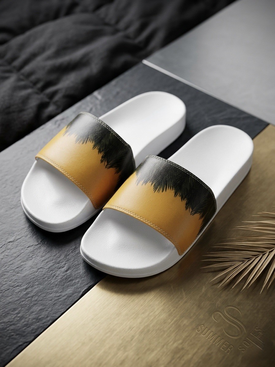 Palm tree nature’s vibe unisex Slide Sandals