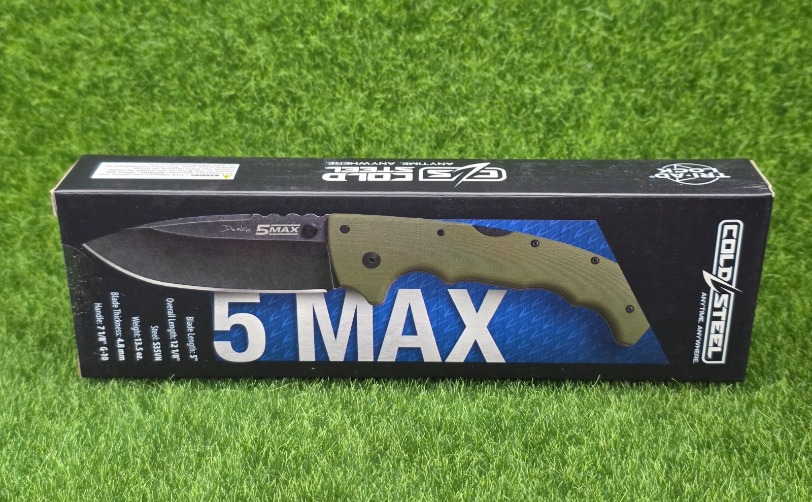Cold Steel 5-MAX 5" Drop Point S35VN Steel Pocket Knife, G10, ODG - CS-FL-50MAX