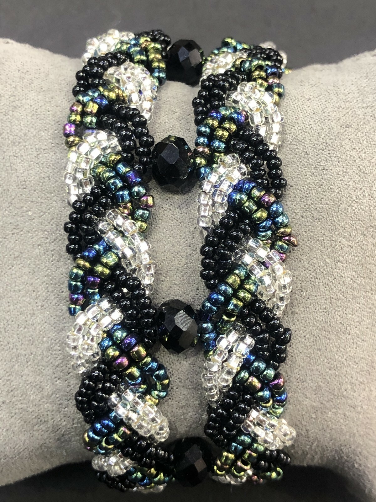 Artisan Hand Beaded Mayan Bracelet double strand rhyme stones from Guatemala 018