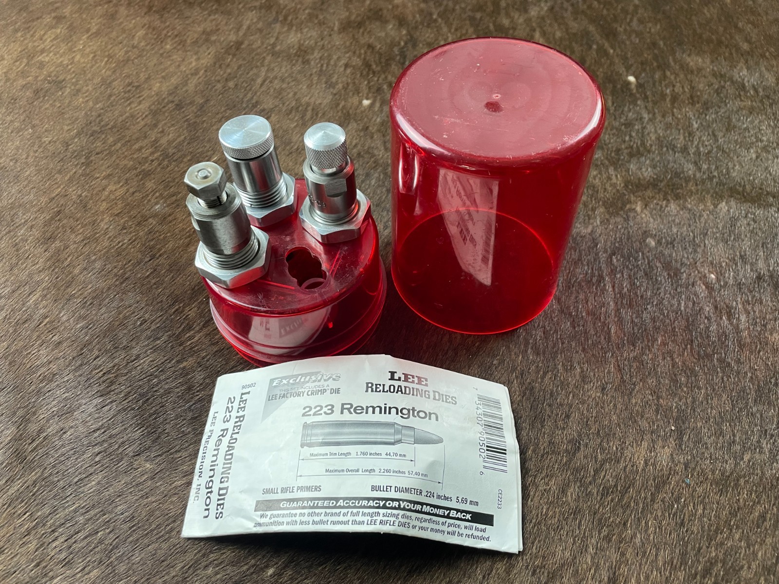 LEE P/N 90502 .223 Remington 3 Die Set & Case Reloading