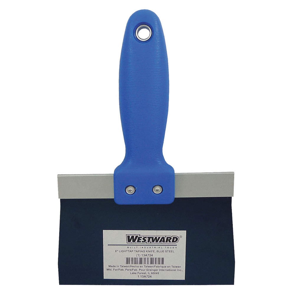 WESTWARD 13A724 Taping Knife,Straight,Carbon Steel,6"W 13A724