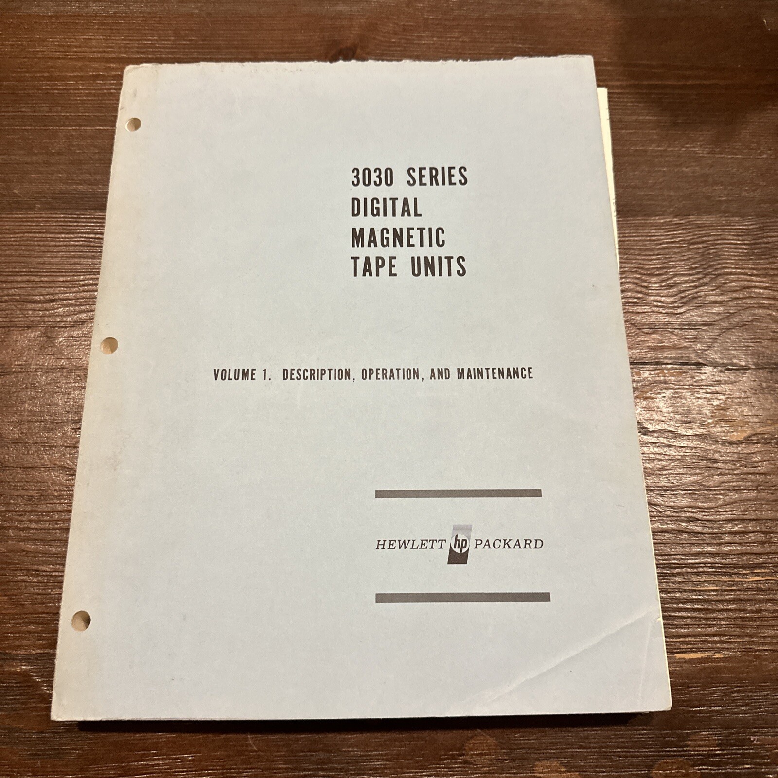 HP 3030 Series Digital Magnetic Tape Units Operating Maintenance Volume 1