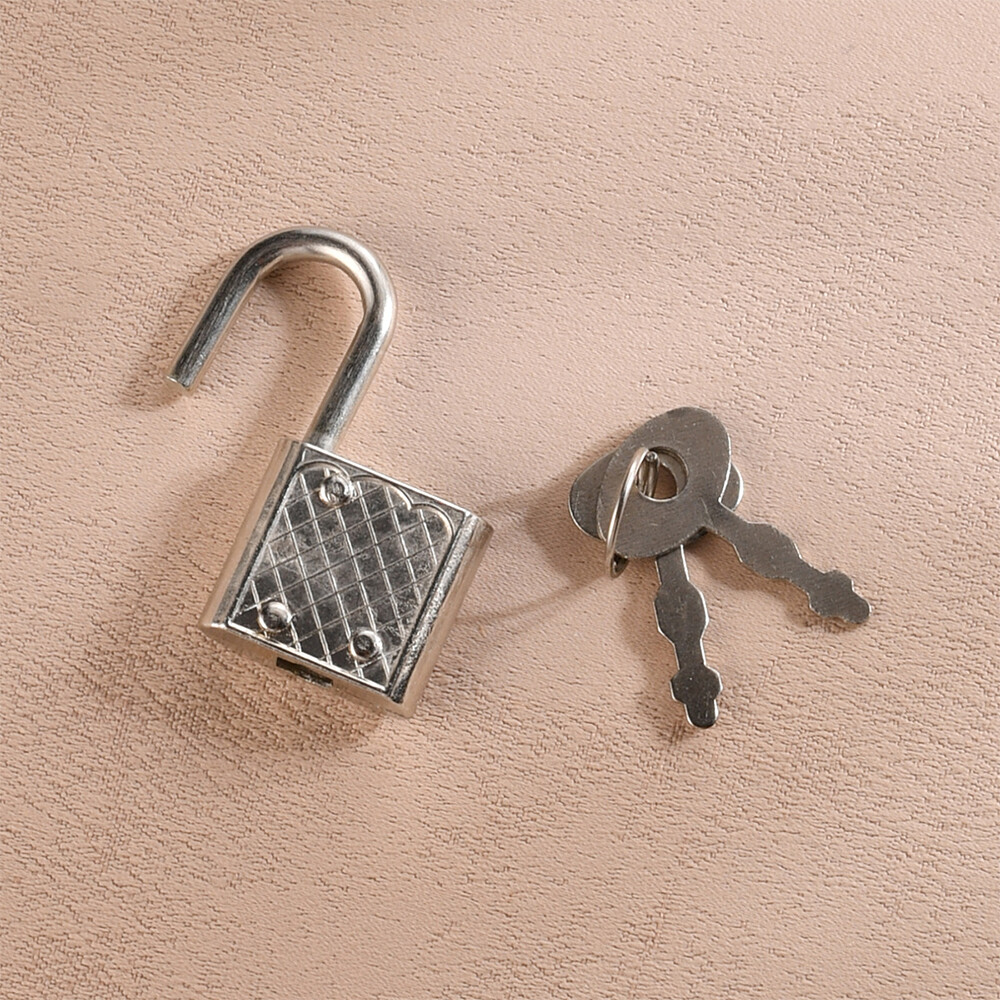 5Pc Padlocks Metal Silver Diary Craft Decoration Lock Key Security Household