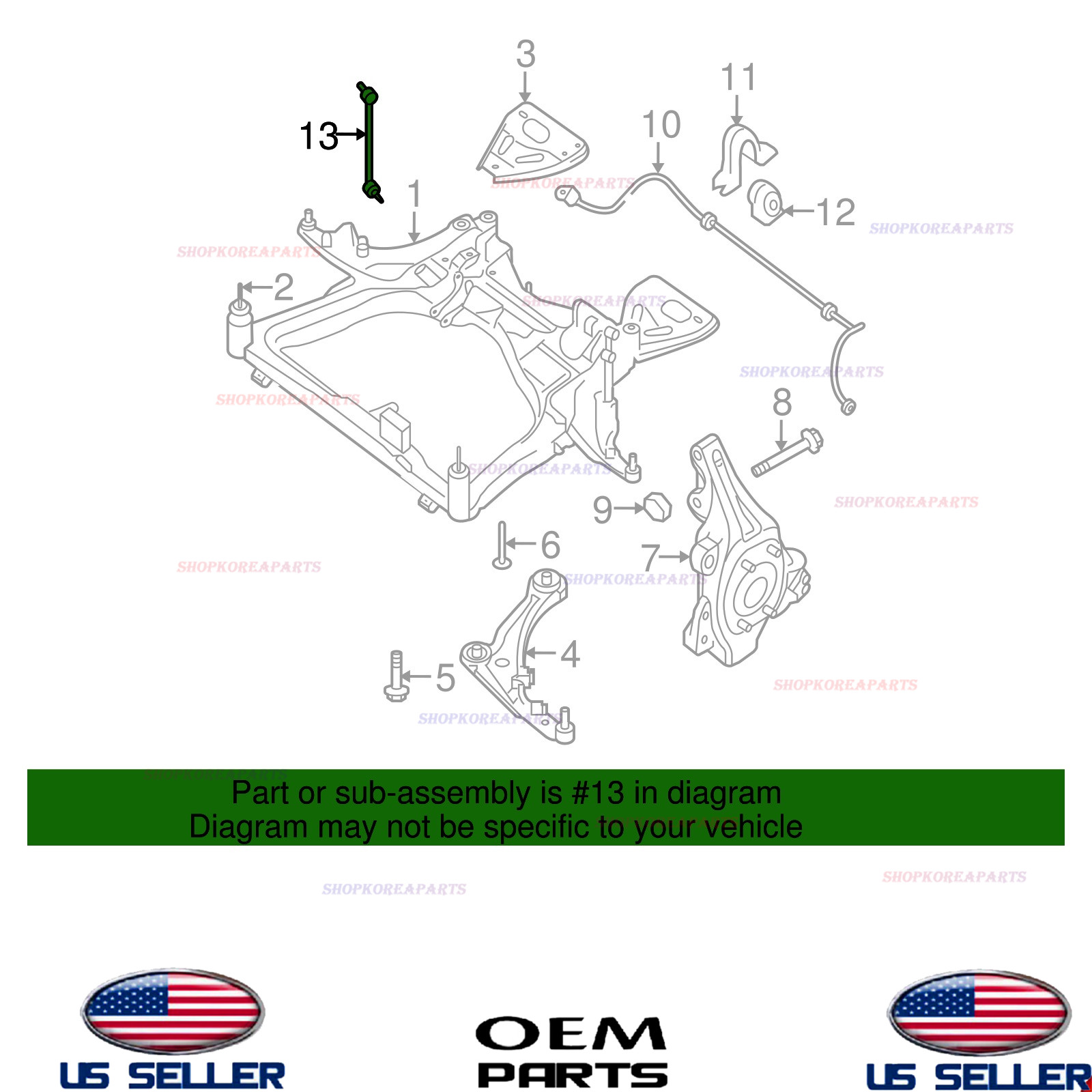 Genuine OEM Front RIGHT Passenger Side Stabilizer Link 2007-2013 Nissan Altima