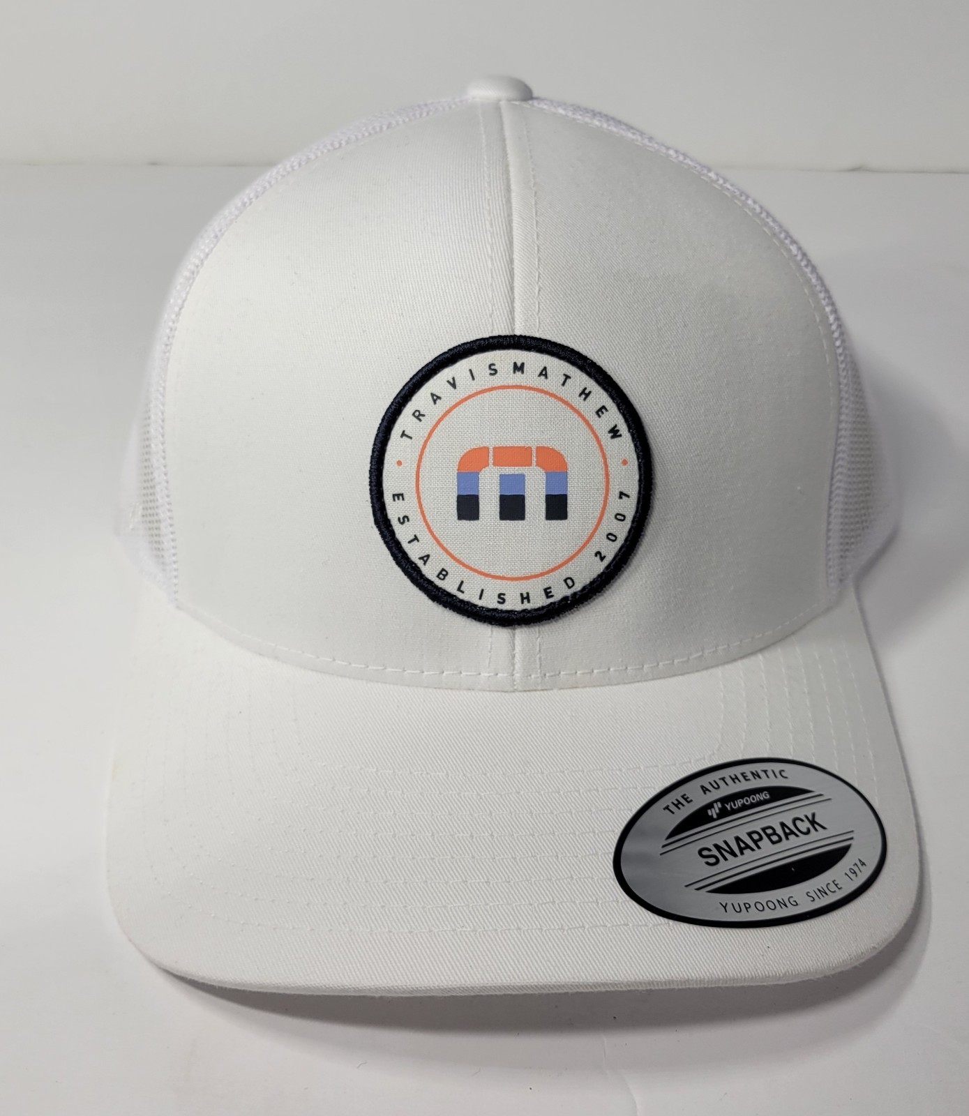Travis Mathew Patch Snapback Hat White Highs & Lows One Size