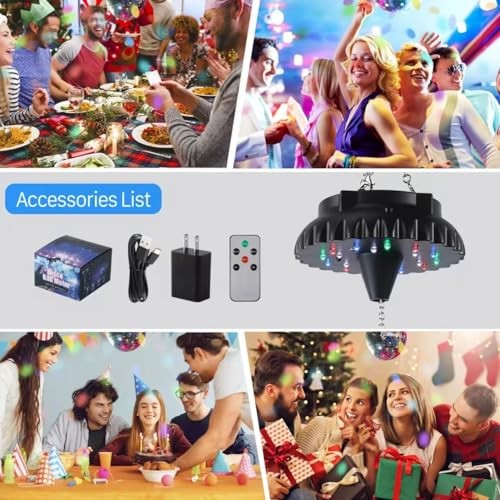 Disco Ball Motor Rotating with Light: Rechargeable Disco Ball Spinner with