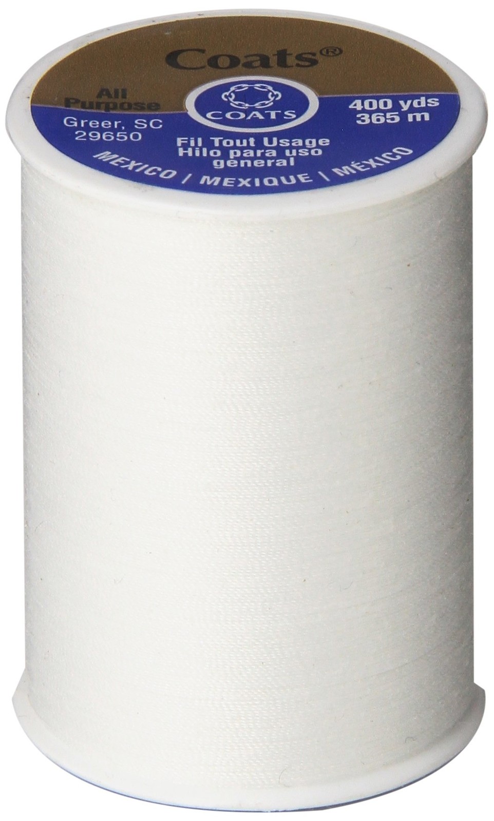 All Purpose Thread 400 Yards White ONE spool of yarn