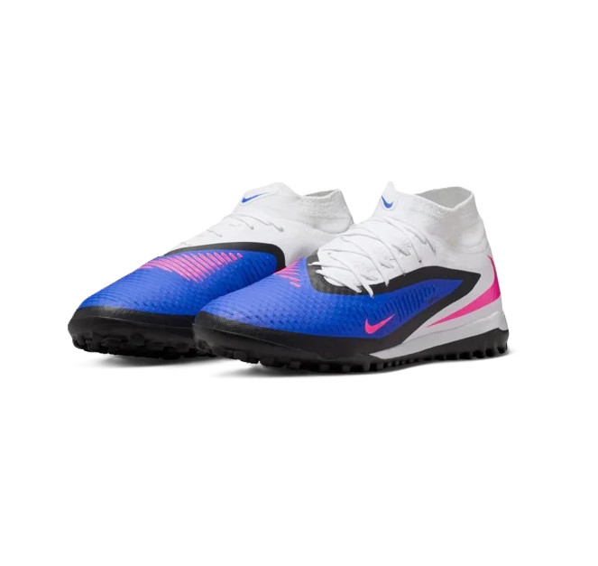 Nike Men's Phantom 6 High Academy TF Soccer Racer Blue/White/Pink HQ2277-446 K