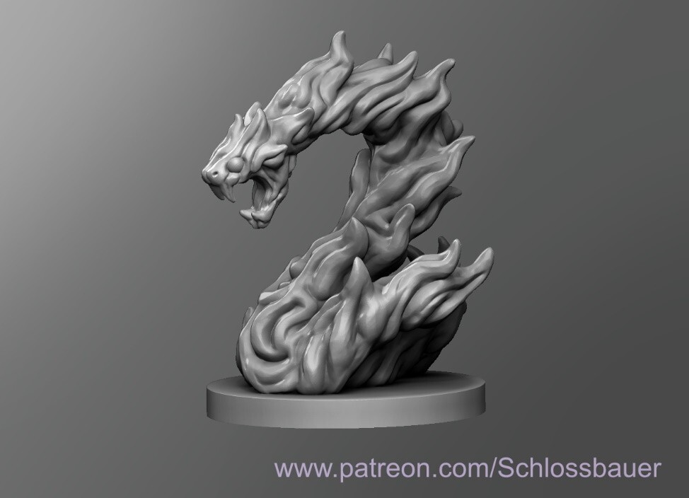 Fire Viper Snake Creature Monster Manual 28mm Scale DND D&D Miniature SB
