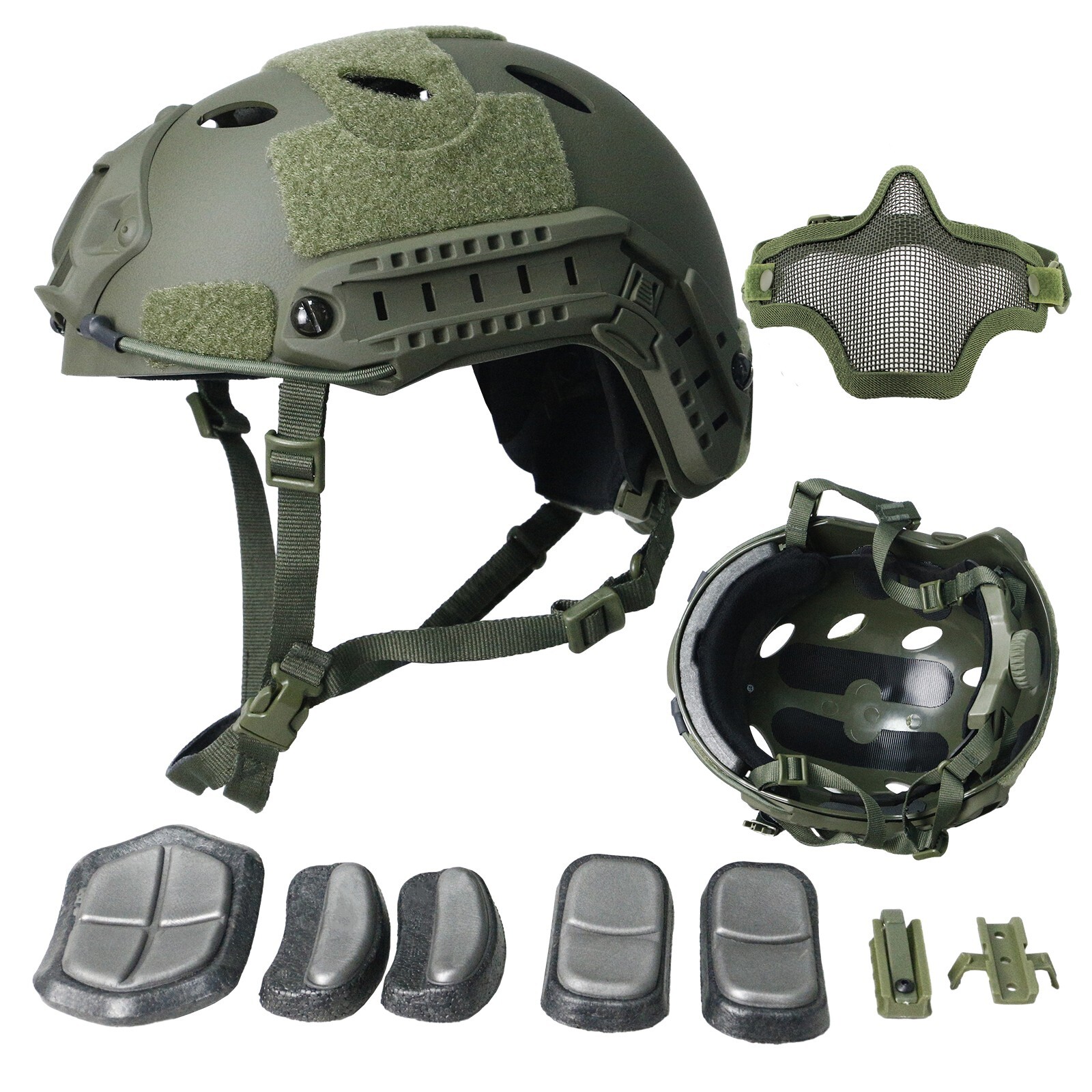 Military Tactical Gear Airsoft Paintball SWAT Protective FAST Helmet w/Half Mask