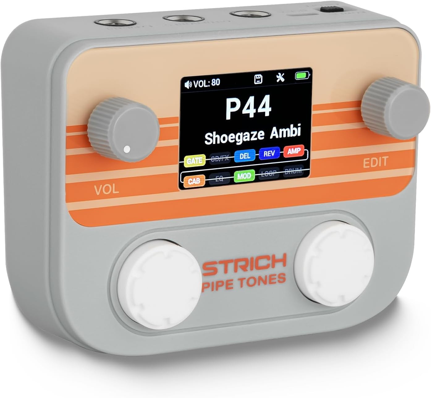 Pipe Tones Pocket Multi-Effects Processor for Guitar and Bass with 10 Effect Mod