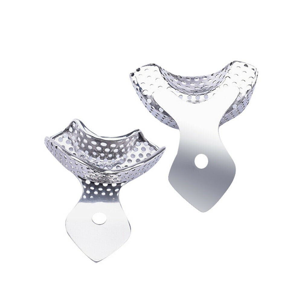 Dental Autoclavable Stainless Steel Perforated Trays Impression Upper + Lower
