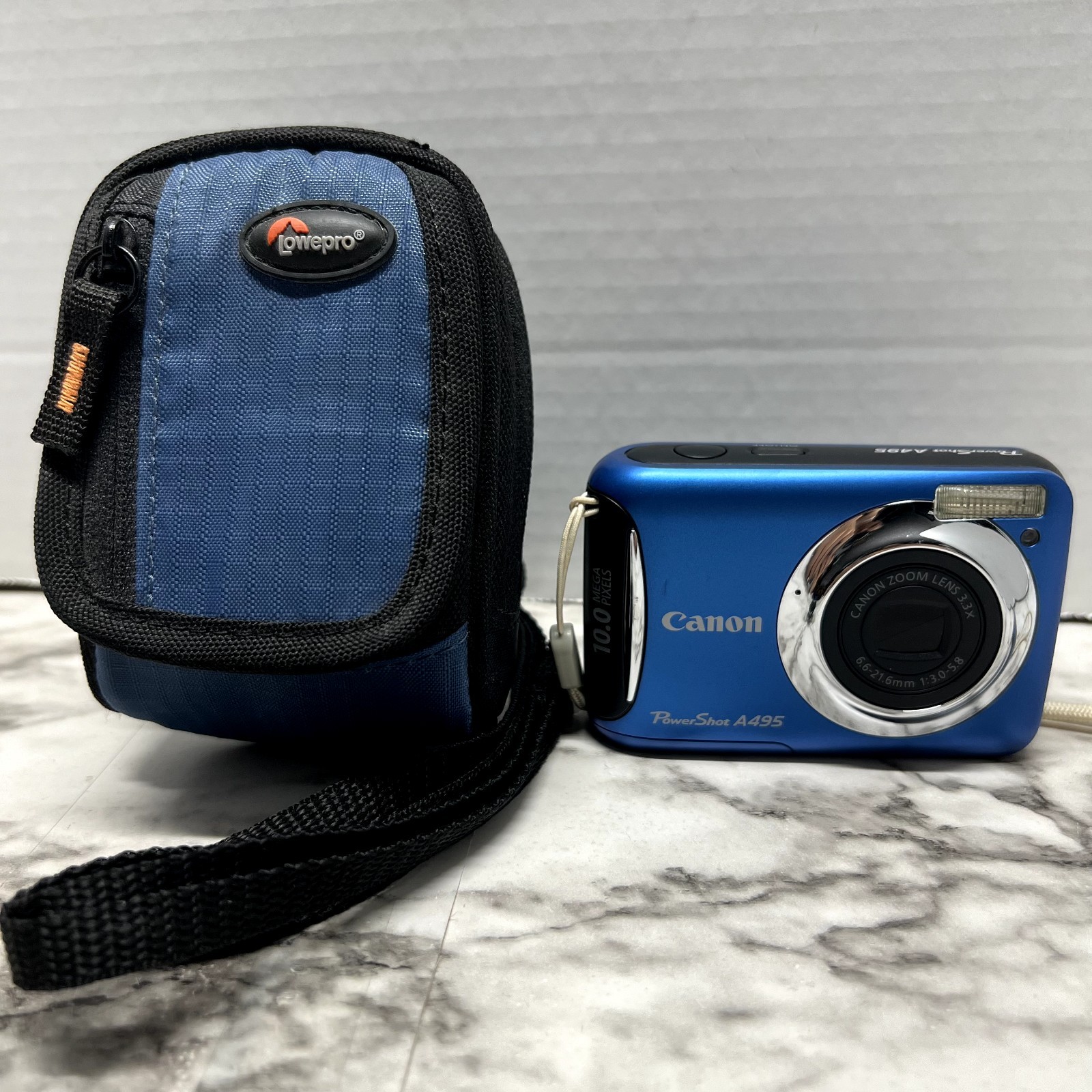 Canon PowerShot A495 10.0MP Digital Camera Blue Vintage Y2K Digicam Tested Works