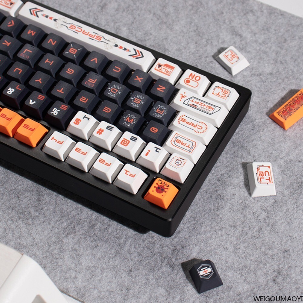 DIY PBT Cyberpunk Mechanical Future Keycaps Cherry Profile Set for Cherry MX