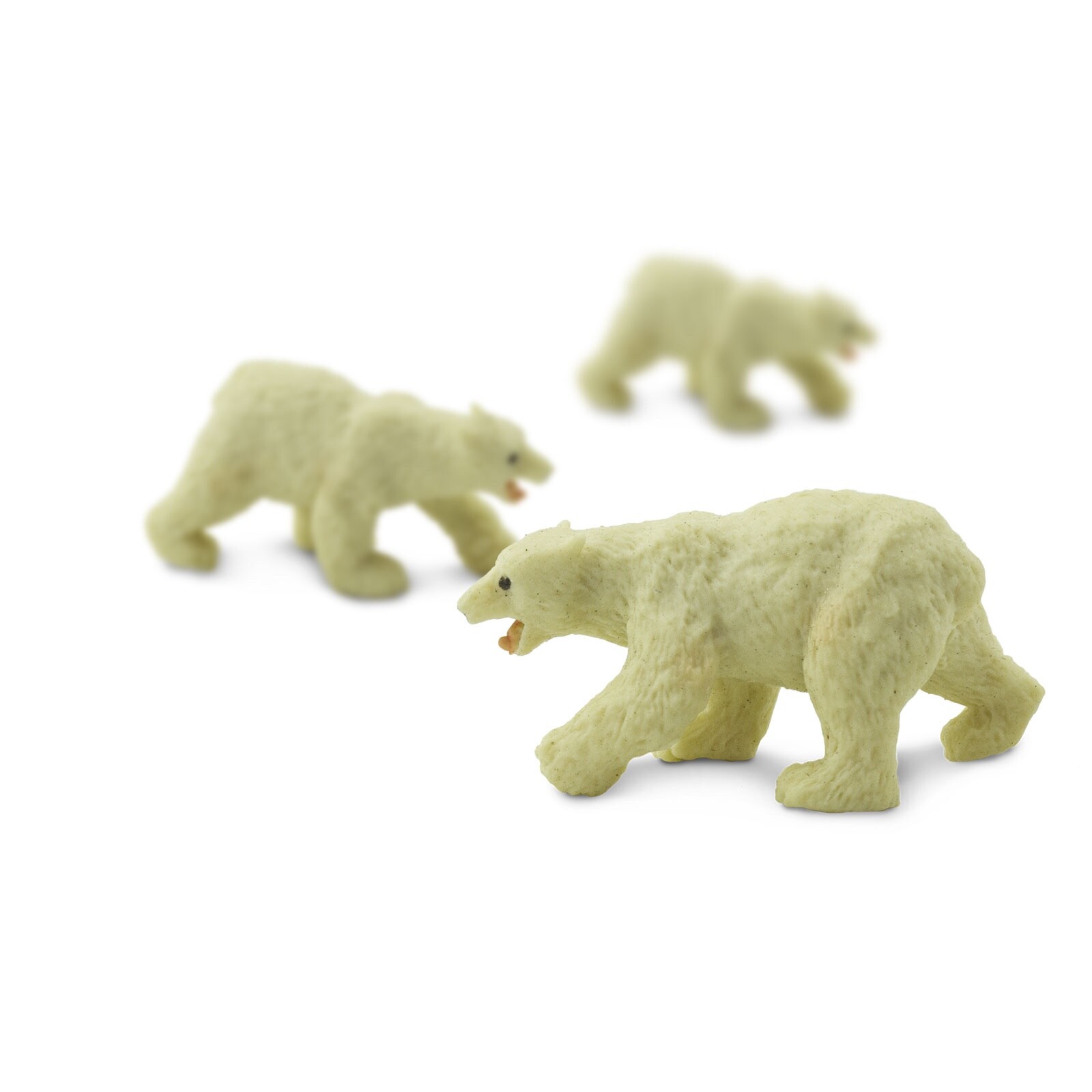 SAFARI LTD POLAR BEARS SET OF 25 GOOD LUCK MINIS! #341722! TINY 1" LONG!!