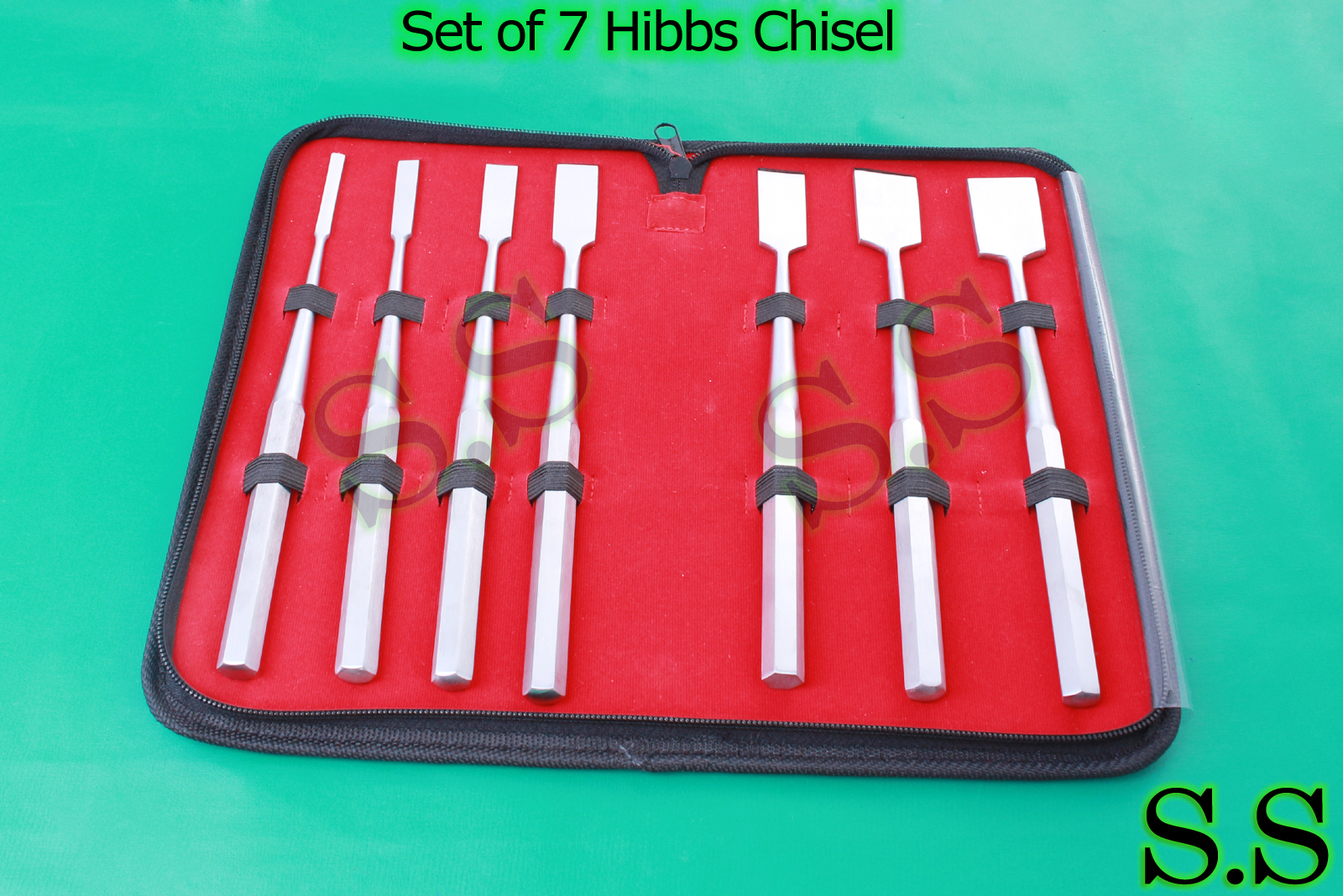 Set of 7 Hibbs Chisel 9" Orthopedic Surgical Instruments