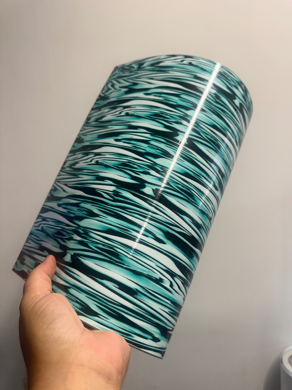 Turquoise Ripple Custom Printed Drum Wrap | 53” x 13”