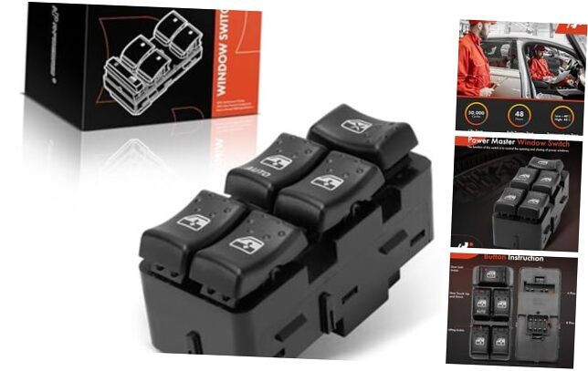 Master Power Window Switch Compatible with Saturn Ion 2004/2006-2007, Sedan