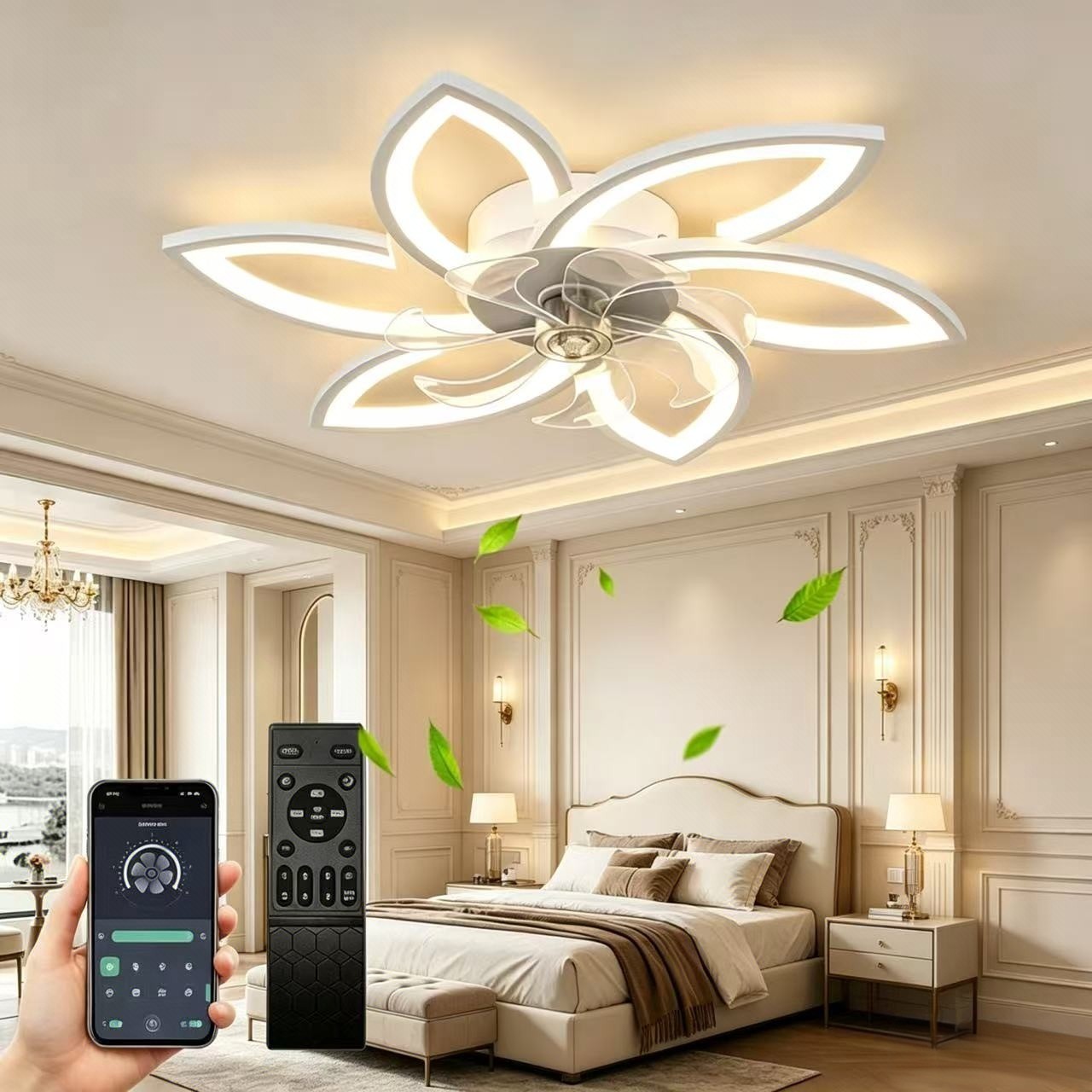 Variable Intensity Ceiling Fan with Light Indoor Home Decor Ceiling Lighting