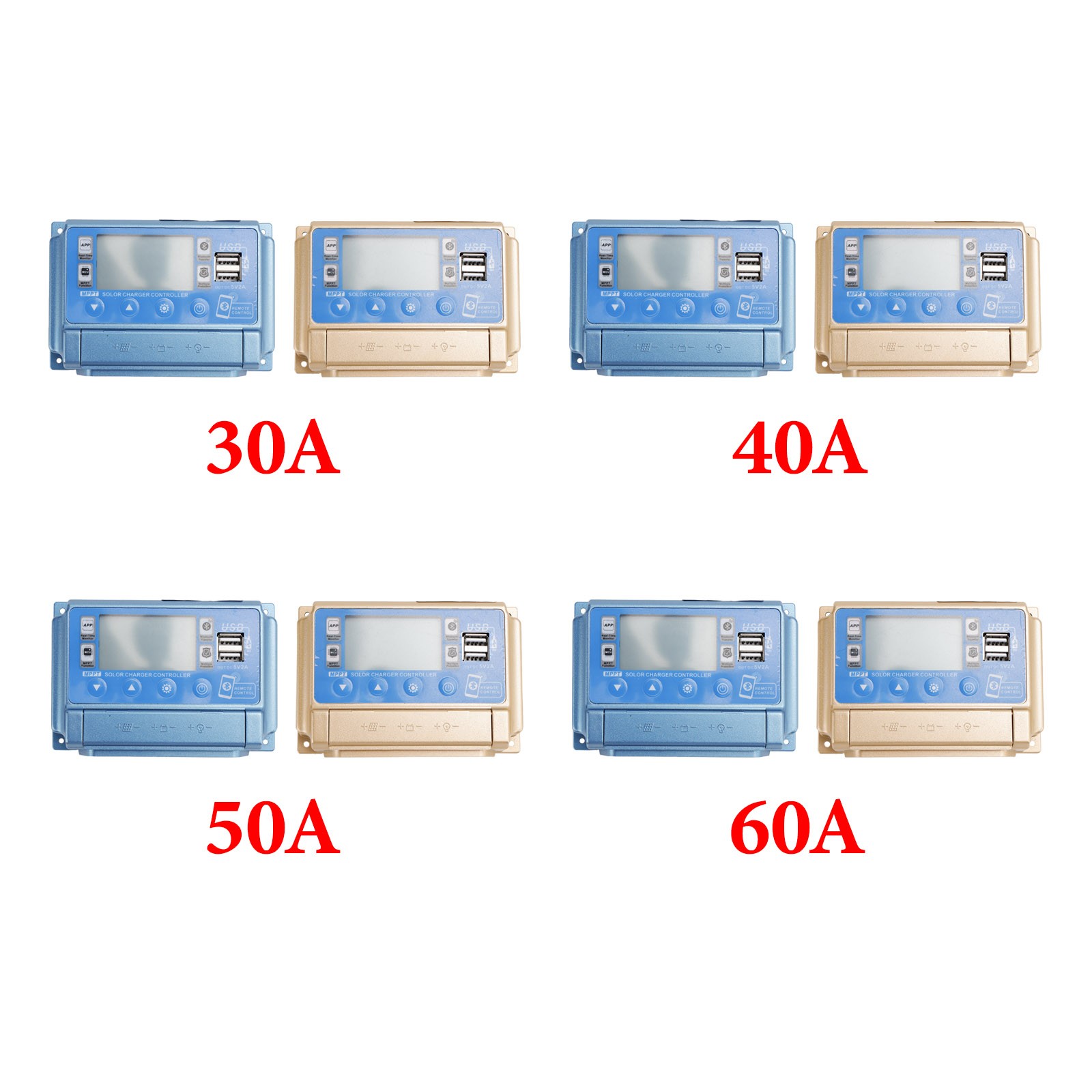 30A-60A MPPT APP Solar Charge Controller Charger Fits 12V-60V LiFePO4 Battery