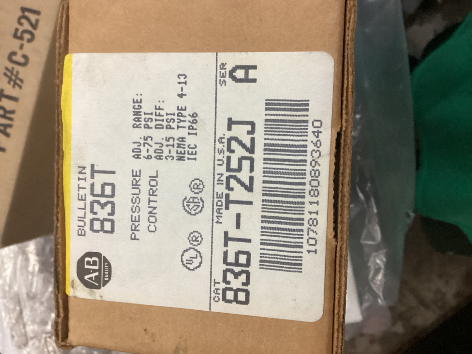 Allen Bradley 836TT252J Pressure Control Switch