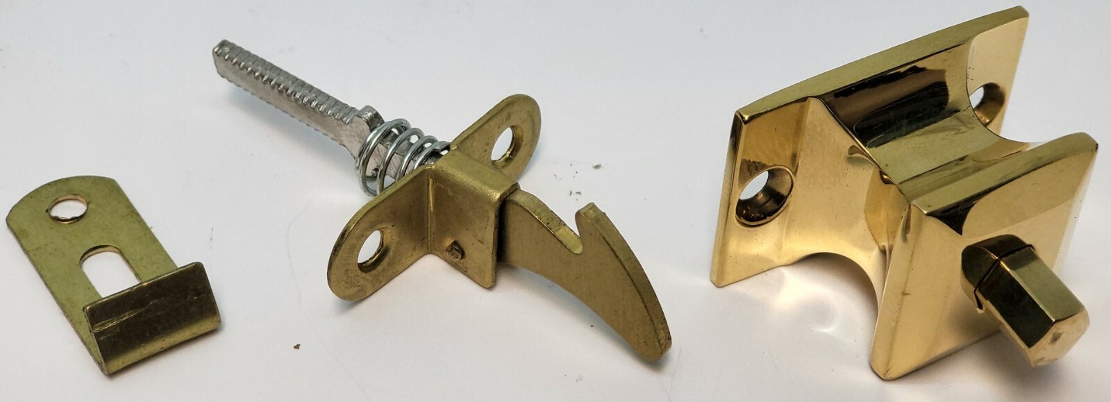 PUSH BUTTON LATCH Square Knob brass cabinet cupboard pull door drawer antique