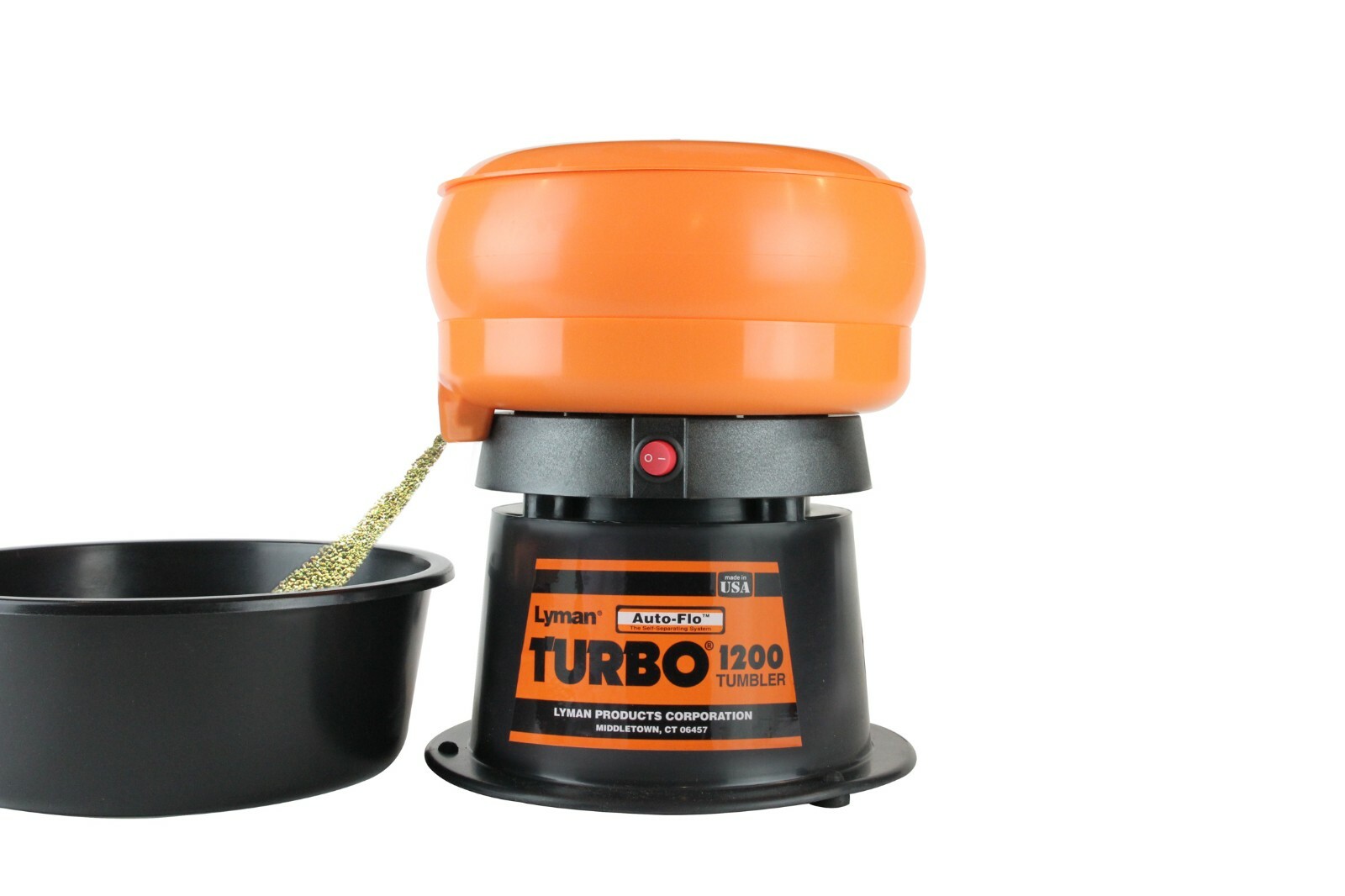 Lyman® 1200 Auto-Flo™ Turbo® Tumbler with Media can handle up to 125 30-06 cases