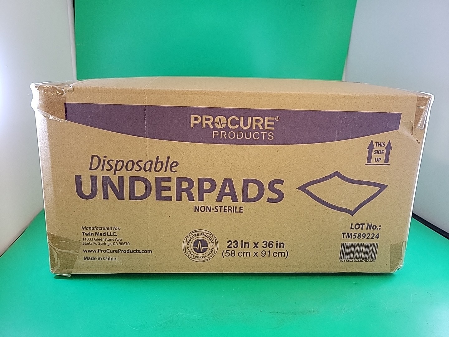 PROCURE PRODUCTS DISPOSABLE UNDERPADS 148 count 23" X 36'' open box 2 missing