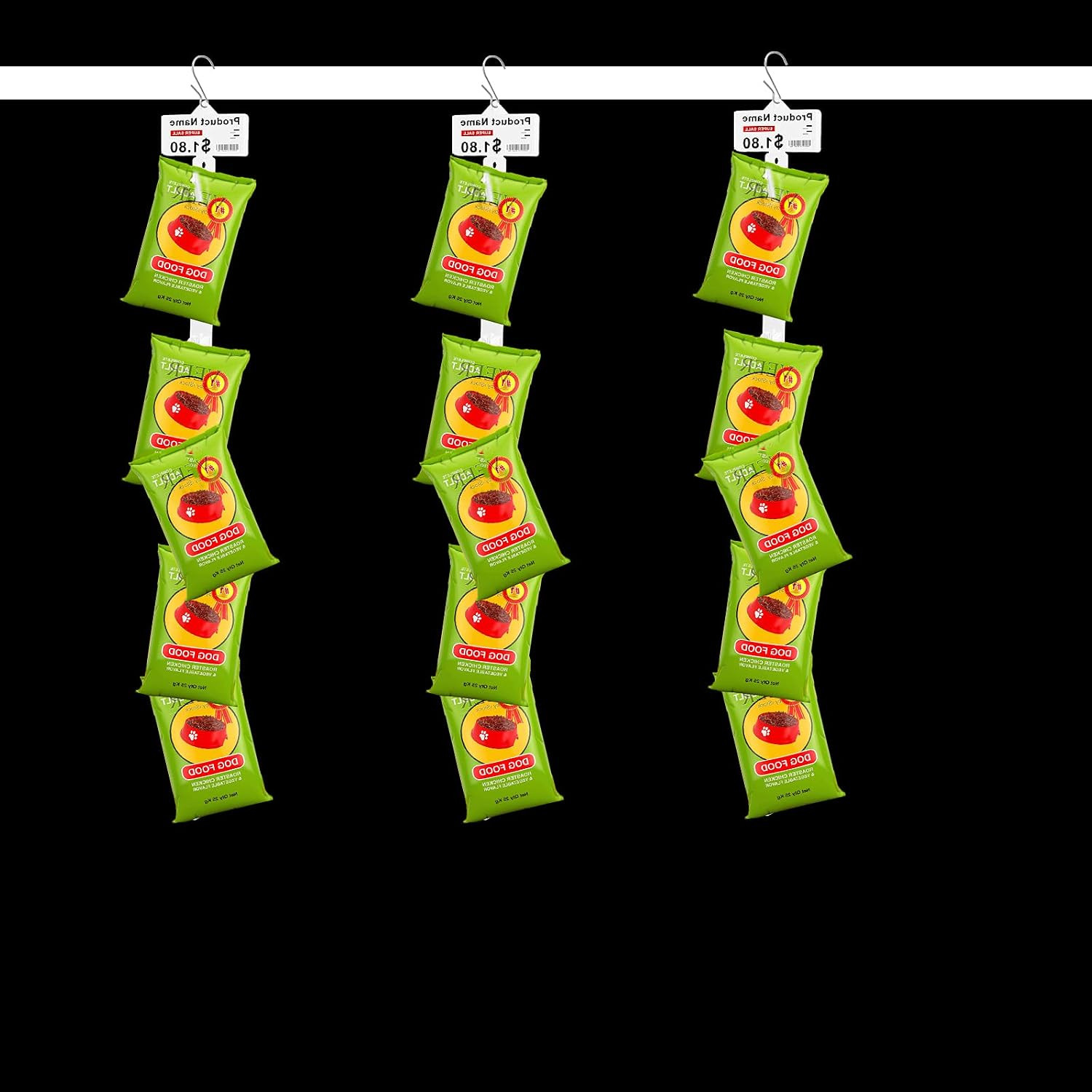 10Pcs Station Display Rack Plastic Hanging Display Strips with Hooks, Merchandis