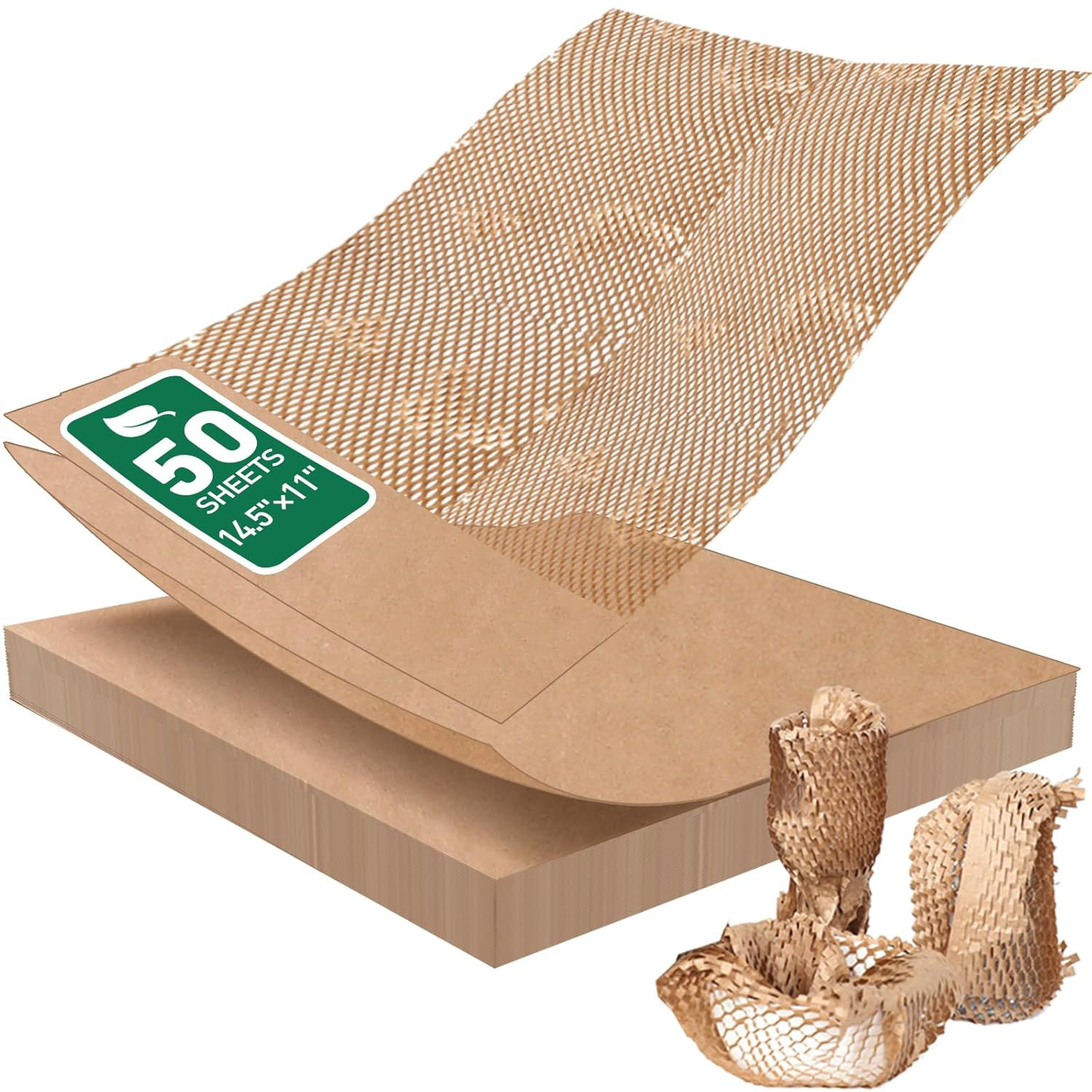 50 Sheets Honeycomb Packing Paper Expanded Size 12" × 16" Unexpanded Size 14.5"
