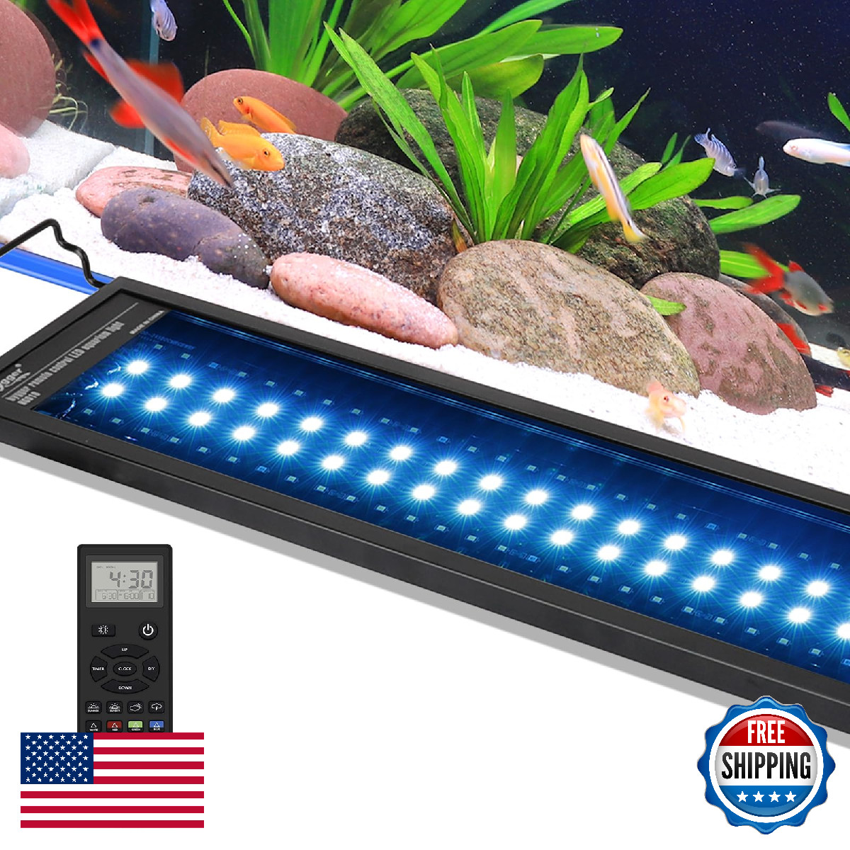 Hygger Advanced Remote Control Aquarium Light Customizable Full Spectrum Fish