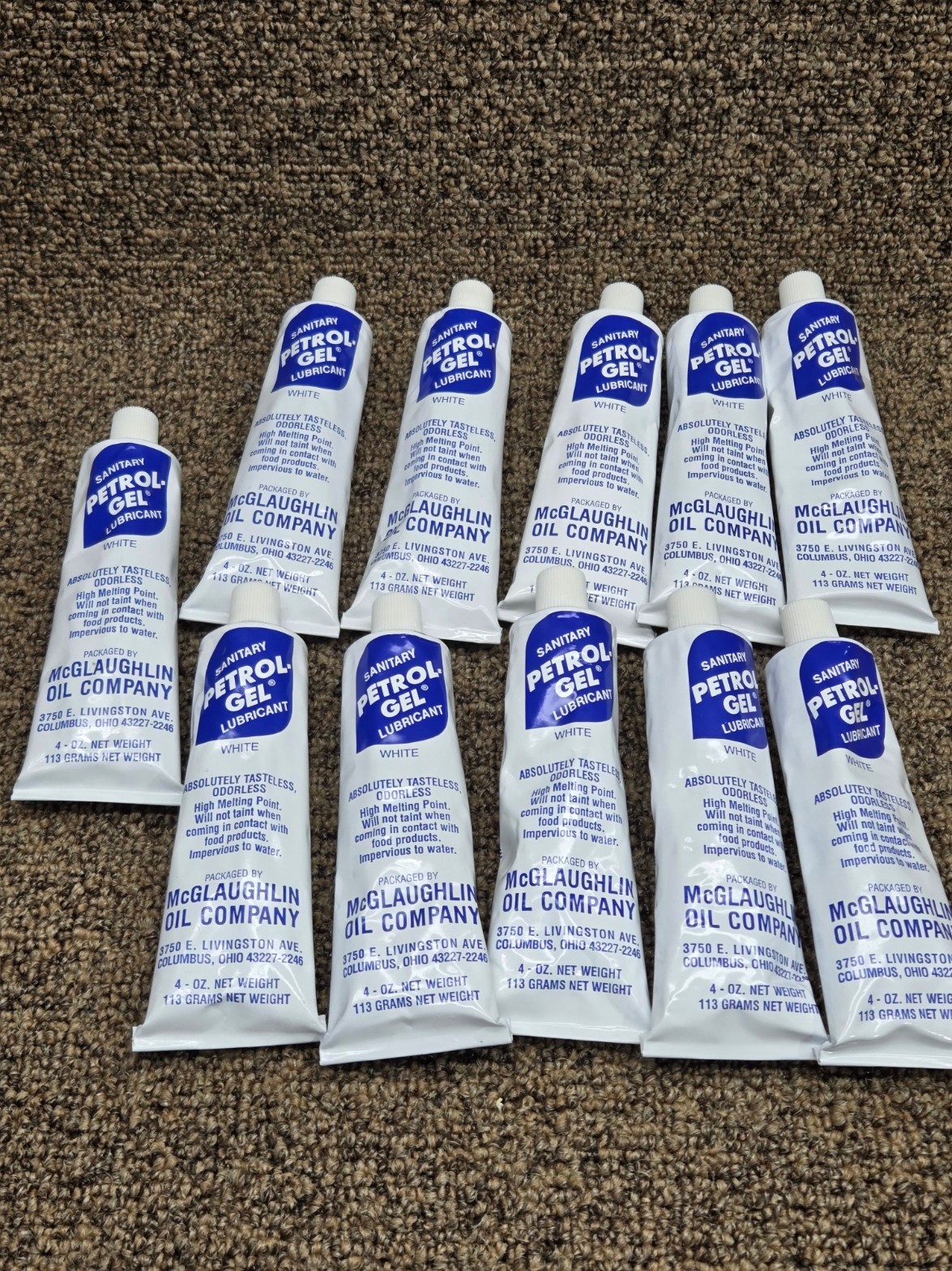 McGlaughlin Petrol-Gel PETROLGEL4 Food Grade Sanitary Lubricant 4-OZ. Lot of 11